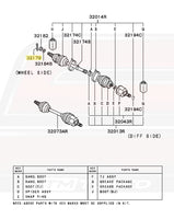 Front RH 2G DSM axle diagram is pictured for reference.