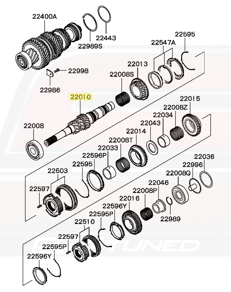 MN107628 MN132401 MN107627 OEM Evo 7/8/9 Input Shaft