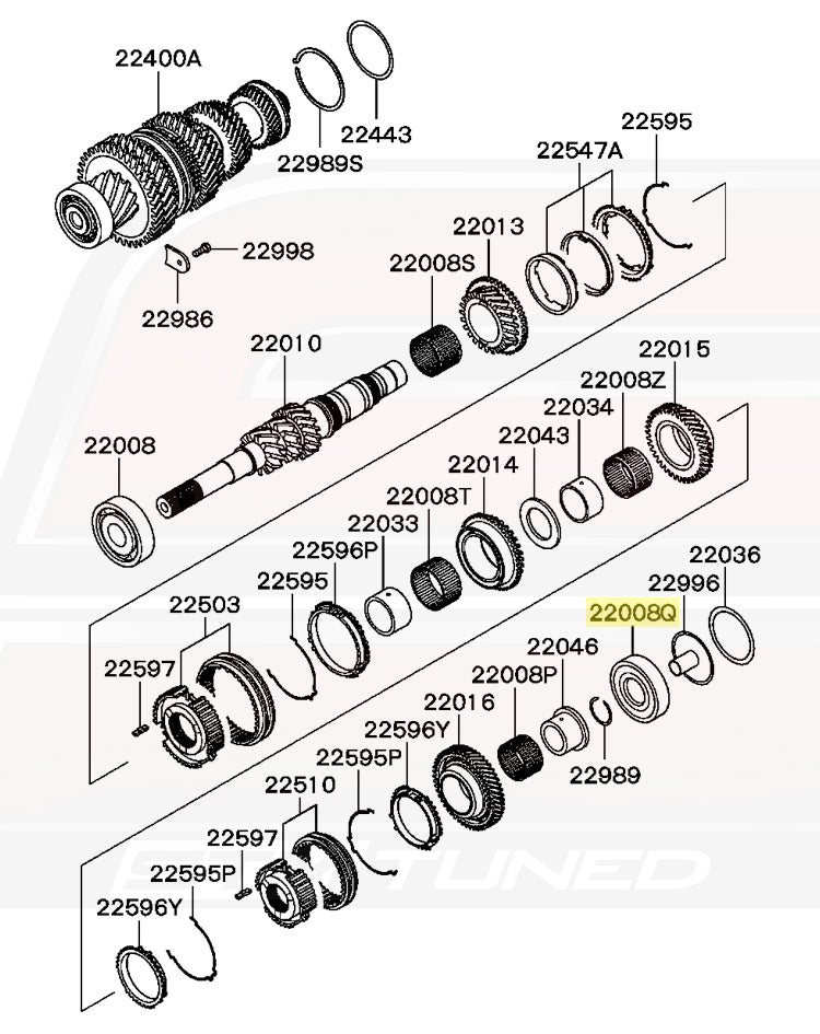 OEM Input Shaft Bearing for 6-Speed Evo 8/9 MR (MN132425)