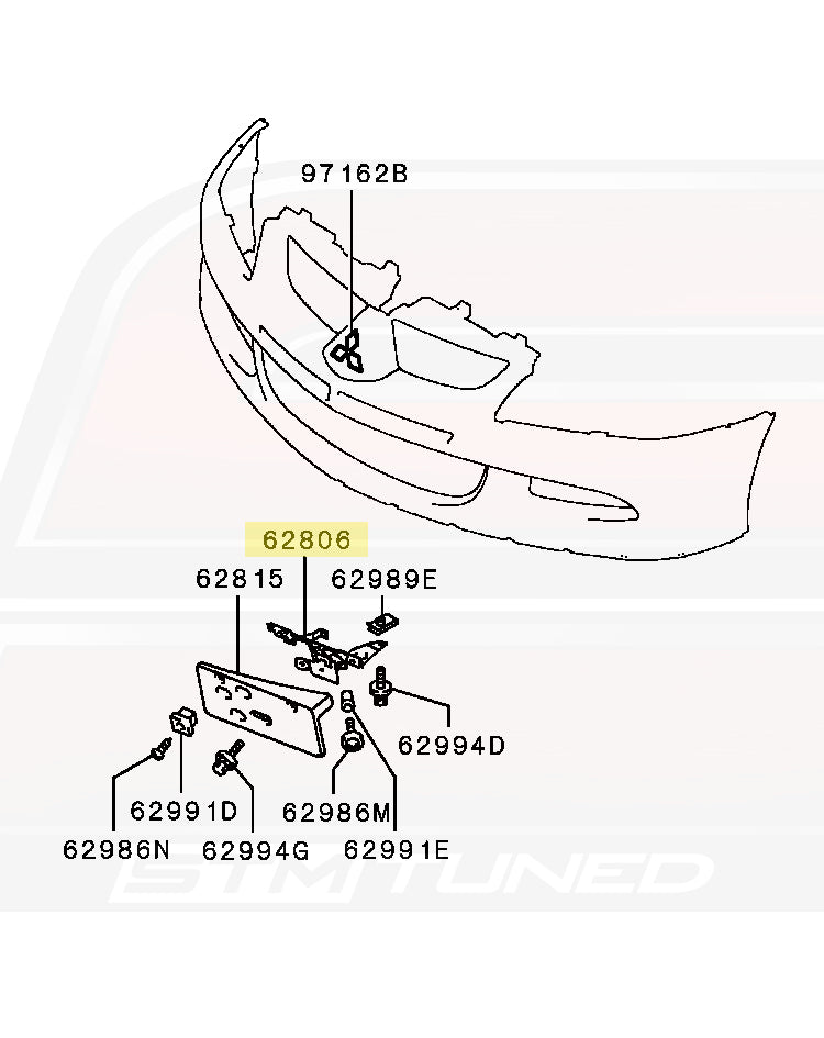 Genuine Mitsubishi OEM Front License Plate Bracket Holder For Eclipse 2000-2002 – Part #MR478084, Made In USA