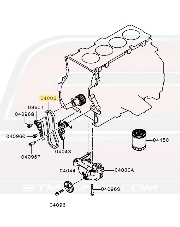 MN183896 Mitsubishi OEM Oil Pump Chain for Evo X