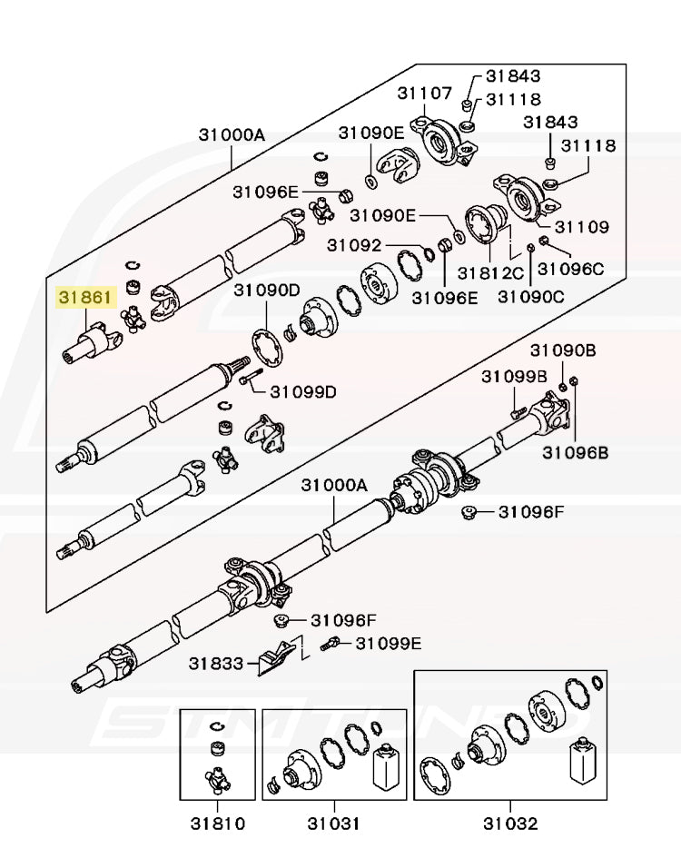 Mitsubishi OEM Driveshaft Yoke for DSM (MR111611)