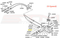 Mitsubishi OEM Shifter Gear Select Lever for 5-Speed Evo 7/8/9 Diagram Image © STM Tuned Inc.  Part Number MR246298