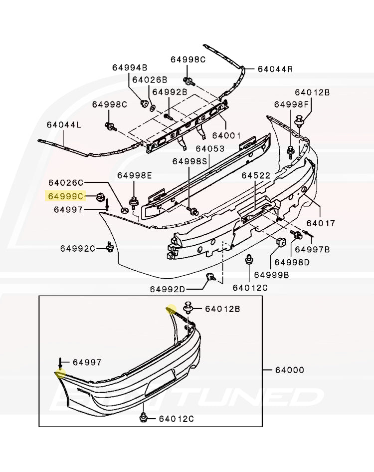 MR393386 Evo 7/8/9/X Bumper and Headlight Retaining Clip