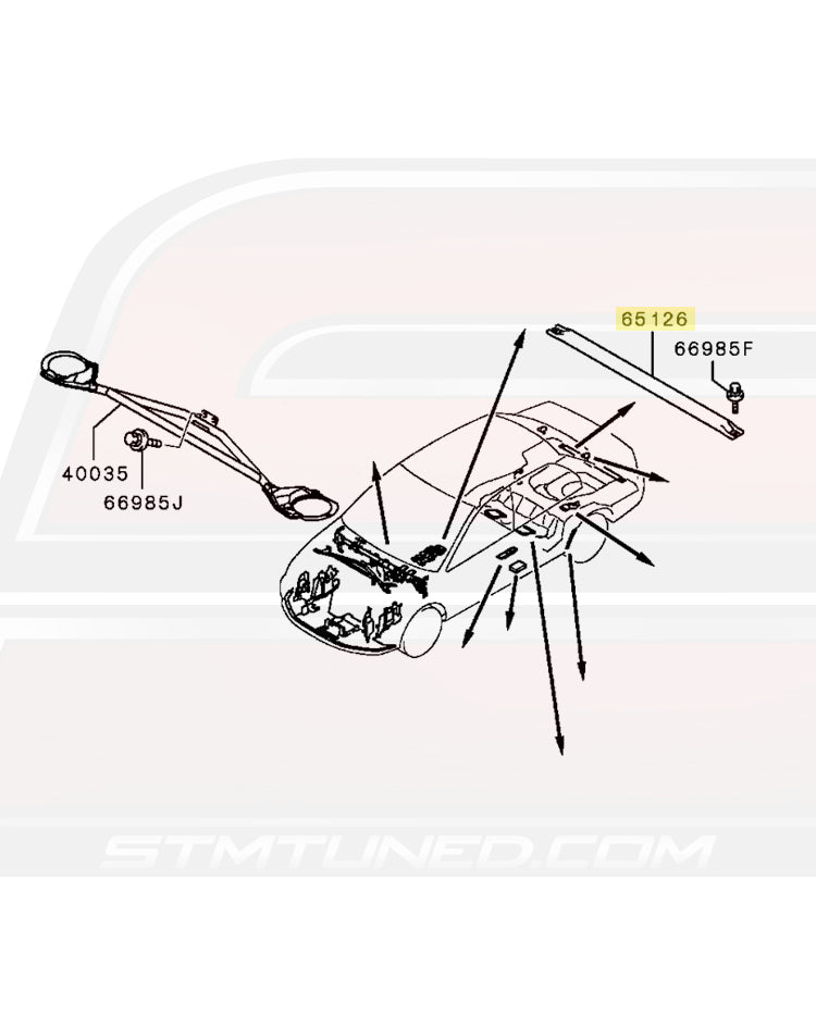 MR412407 Mitsubishi Evo 8/9 RS Trunk Crossmember Bar