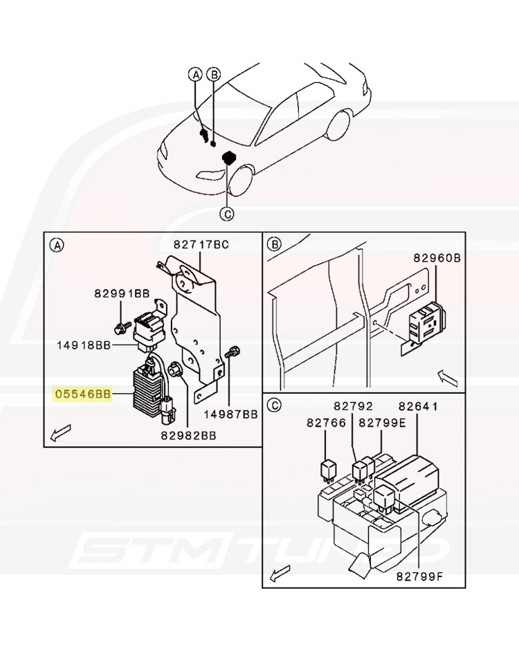 MR514694 OEM Evo 7/8/9 Fuel Pump Relay