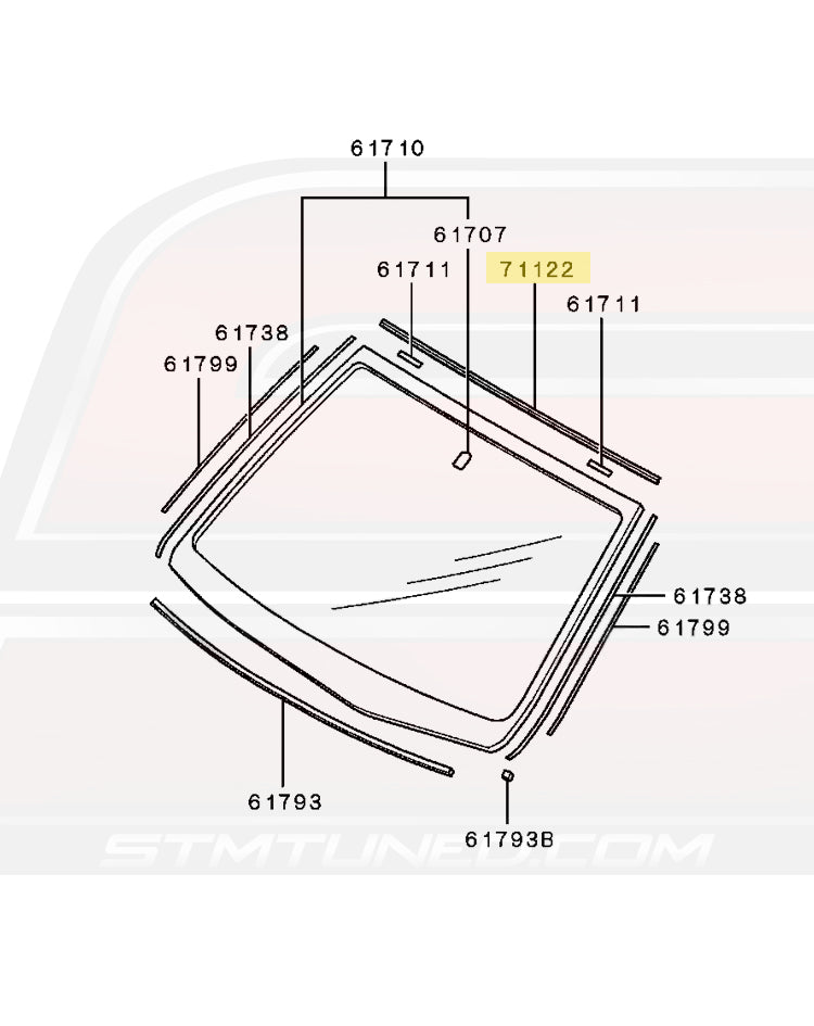 MR520285 OEM Windshield Window Upper Molding for Evo 7/8/9