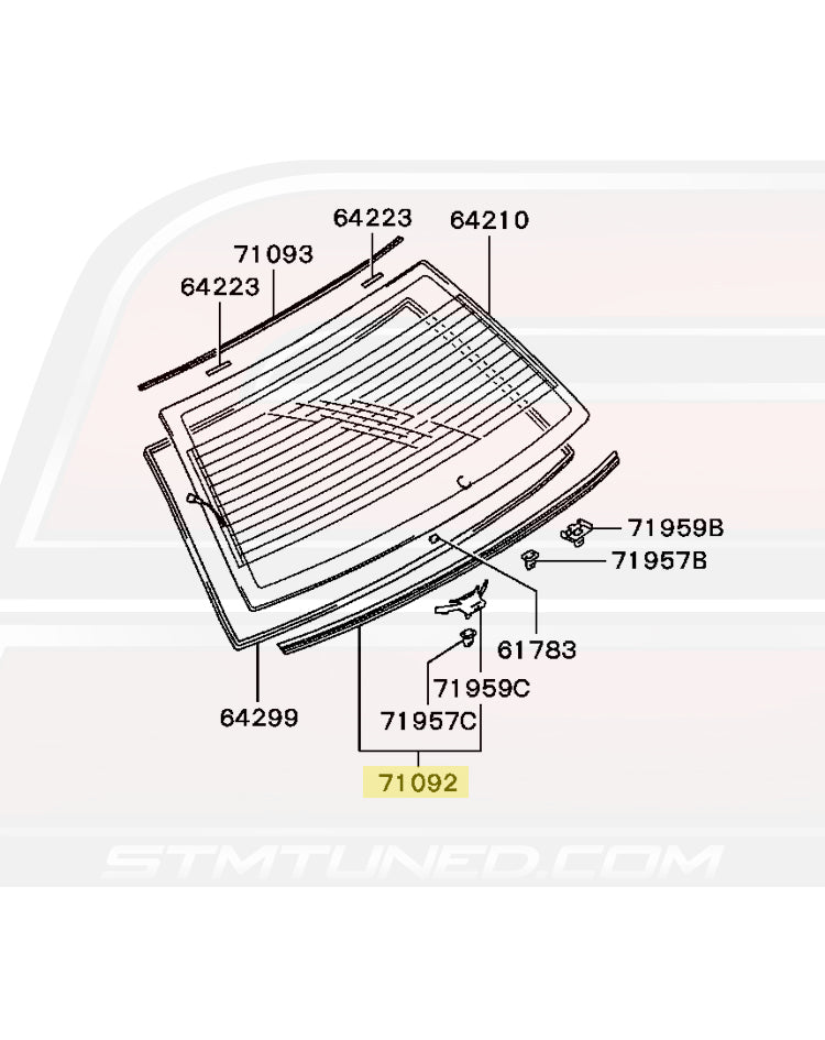 MR520295 Mitsubishi OEM Rear Window Lower Molding for Evo 7/8/9