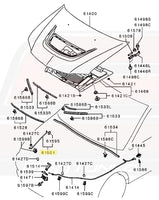 Mitsubishi OEM Hood Prop Rod for Evo 7/8/9 (MR526083)