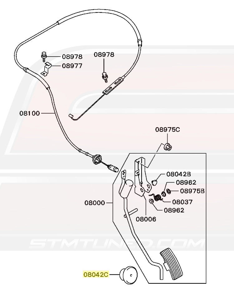gas and stop pedal Mitsubishi OEM Gas Pedal Stop for Evo 7/8/9 (MR527100)