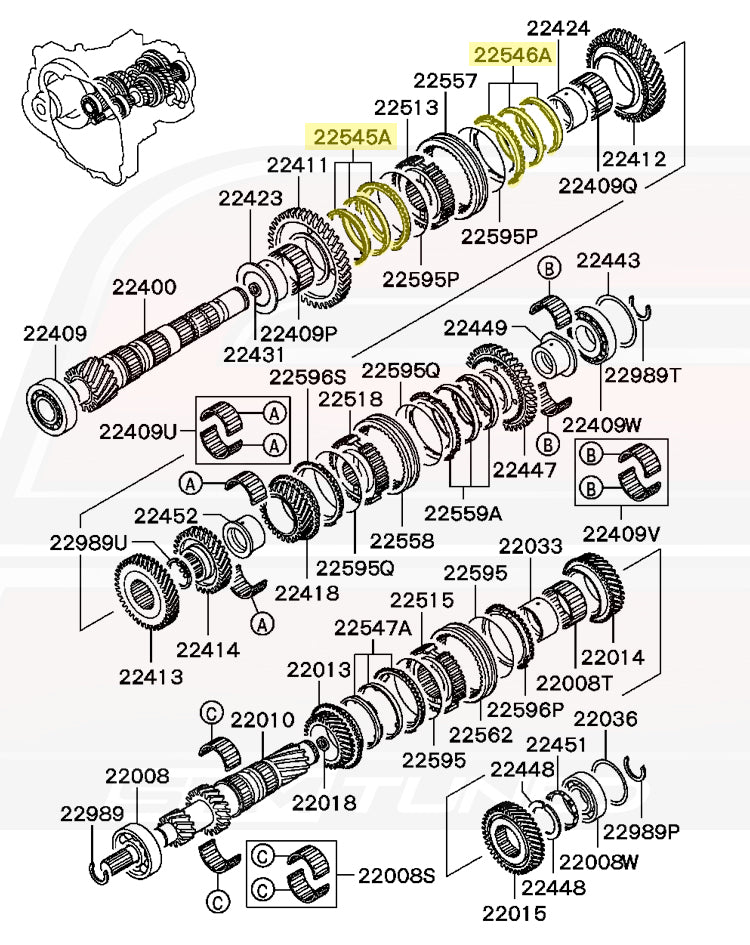 OEM Evo 8/9 5-Speed 1st/2nd Gear Synchro Ring (MR581385)