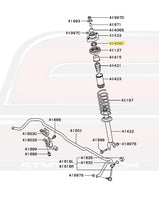 Mitsubishi OEM Rear Suspension Coil Bushing Diagram for Evo 7/8/9 (MR594613)