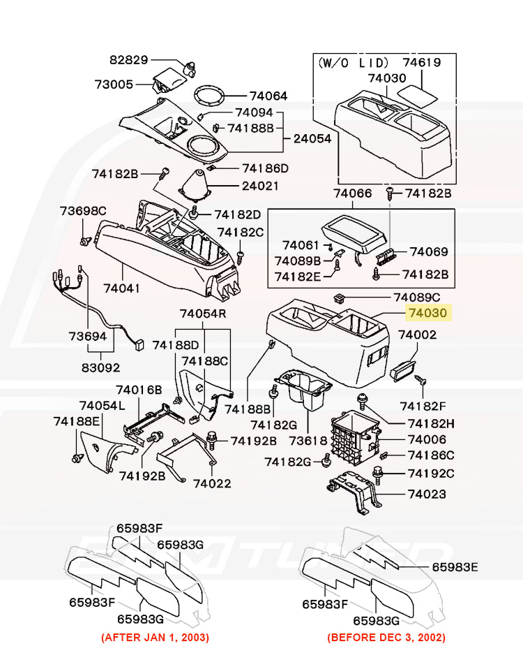 MR630442 OEM Evo 7/8/9 RS Center Console