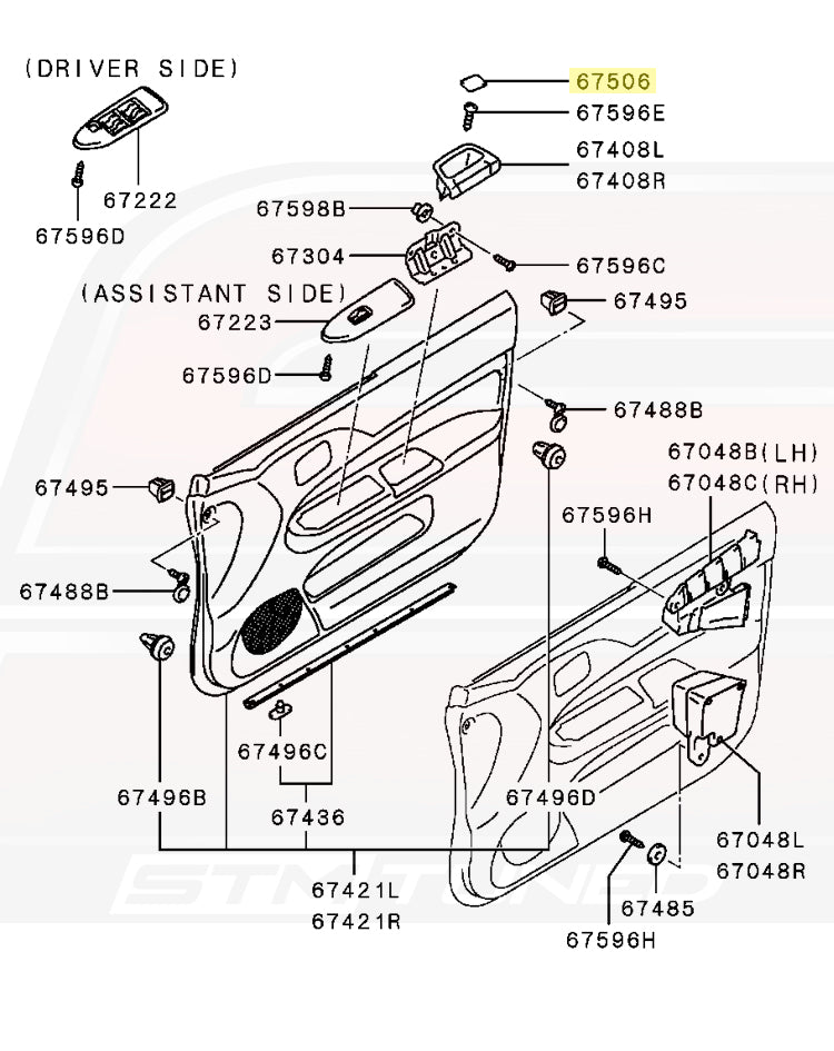 MR794191 OEM Evo 7/8/9 Door Pull Handle Cap