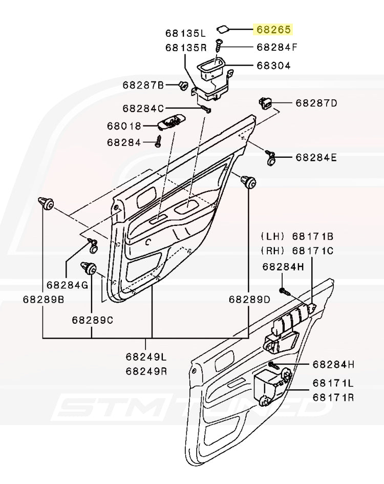 MR794191 OEM Evo 7/8/9 Door Pull Handle Cap