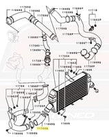 Mitsubishi OEM Lower Intercooler Pipe Elbow Coupler for Evo 7/8/9 (MR968013)