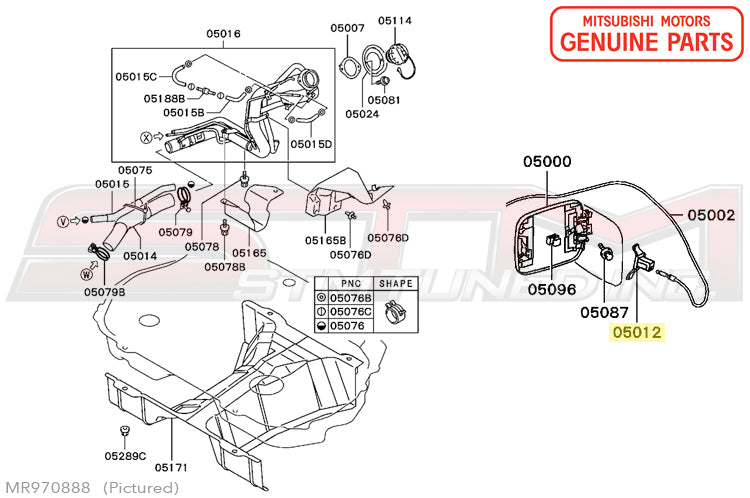 MR970888 OEM Evo 7/8/9 Gas Door Lid Hook MR970888 OEM Evo 7/8/9 Gas Door Lid Hook