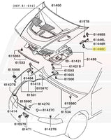 Mitsubishi OEM Hood Hinge Bolt Diagram for Evo 5 (MS240126)