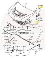 Mitsubishi OEM Hood Hinge Bolt Diagram for Evo 8 (MS240126)
