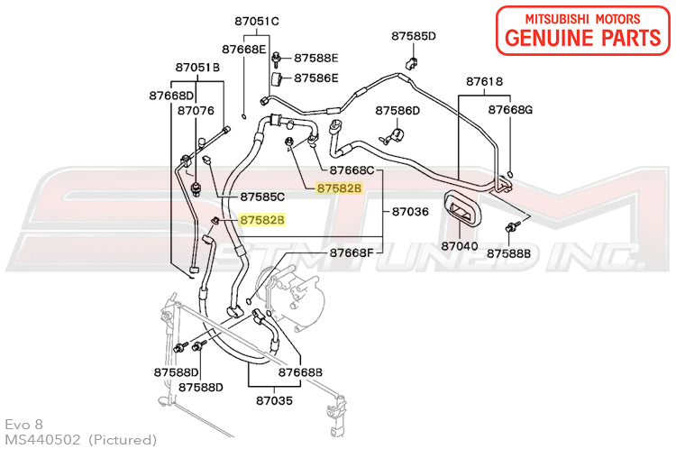 Ms440502 MS440502 Mitsubishi OEM Evo 8/9 A/C Line Nut
