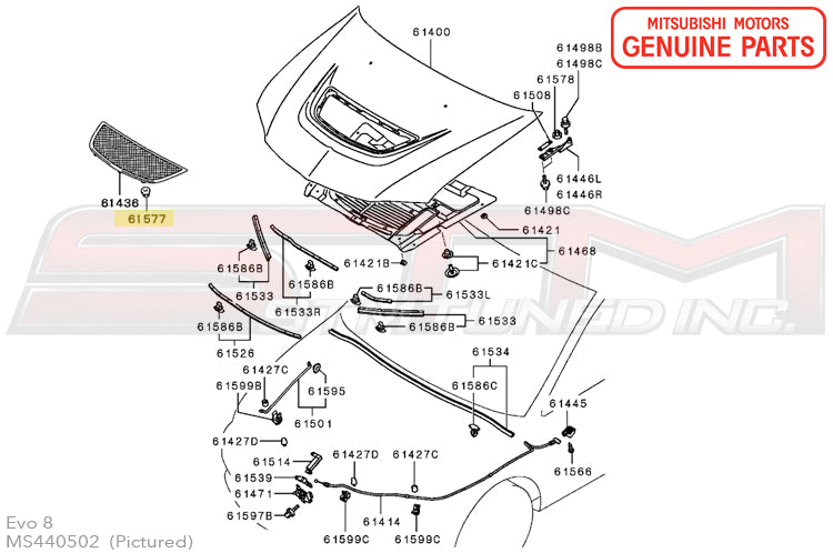 Ms440502 MS440502 Mitsubishi OEM Evo 8/9 Hood Vent Nut