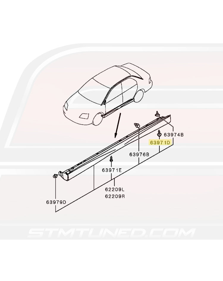 Mitsubishi OEM Side Skirt Screw for Evo 7/8/9 (MS450154)