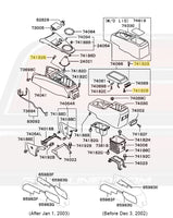 MS450177 Mitsubishi OEM Armrest Center Console Screw Diagram for Evo 7/8/9  Image © STM Tuned Inc