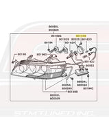 Mitsubishi OEM HID Headlight Diagram for Evo 8/9