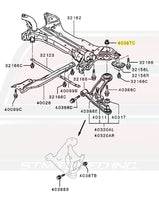 Mitsubishi OEM Front Suspension Lower Arm to Crossmember Nut for Evo X Image © STM Tuned Inc.  Part Number MU000567