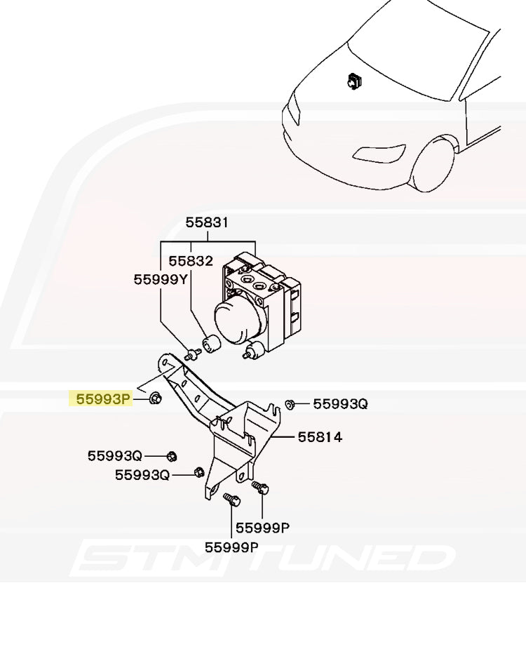 MU431014 OEM Evo X Pedal and Foot Rest Nut and Evo 8/9 ABS