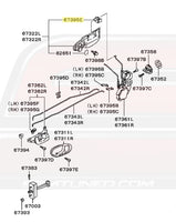 Mitsubishi OEM Door Handle Locking Clip Diagram for 2G DSM (MU481093)  Image © STM Tuned Inc