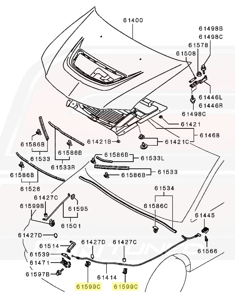 Mitsubishi OEM Hood Locking Clip for Evo 4-X (MU481269)