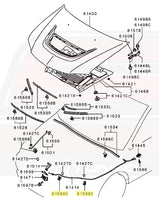 Mitsubishi OEM Hood Locking Clip Diagram for Evo 8 (MU481269)