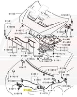 Mitsubishi OEM Hood Locking Clip Diagram for Evo X (MU481269)