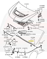 Mitsubishi OEM Hood Weatherstrip Clip MU487004 (Evo 8/9 Diagram)