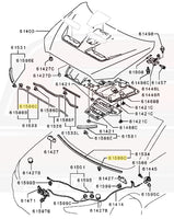 Mitsubishi OEM Hood Weatherstrip Clip MU487004 (Evo X Diagram)