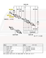Front RH 2G DSM axle diagram pictured for reference