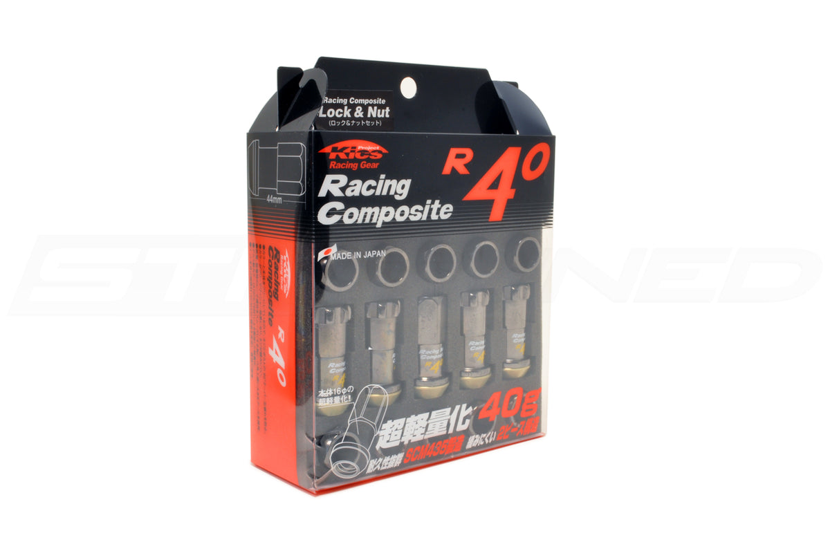 KRC13K Project Kics R40 Black Lug Nuts with Locks (M12 x 1.25)