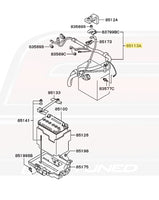 Mitsubishi OEM Battery Cable Positive Wiring Harness Diagram for Evo 8/9