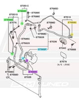 Mitsubishi OEM Air Conditioning Line O-Ring Diagram for Evo 7/8/9