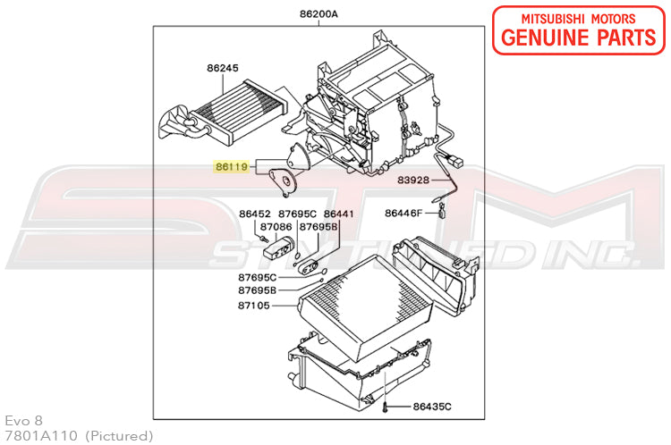 7801A110 HVAC Control Damper Link Gears - OEM Evo 8/9