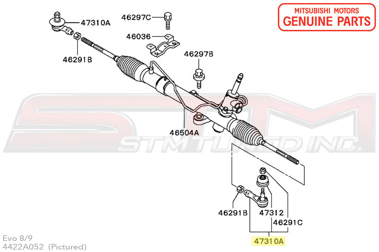 Mevotech Supreme Inner and Outer Steering Tie Rod Ends Kit for Lancer