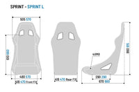 Sparco Seat Competition Series Sprint L Dimensions
