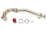 Evo 7/8/9 O2 Housing Downpipe with Red TiAL MVS Wastegate