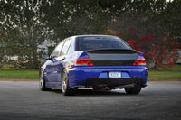 STM Titanium CatBack Exhaust Installed on a 2005 Electric Blue Evo 8 with JDM 9 Rear Bumper