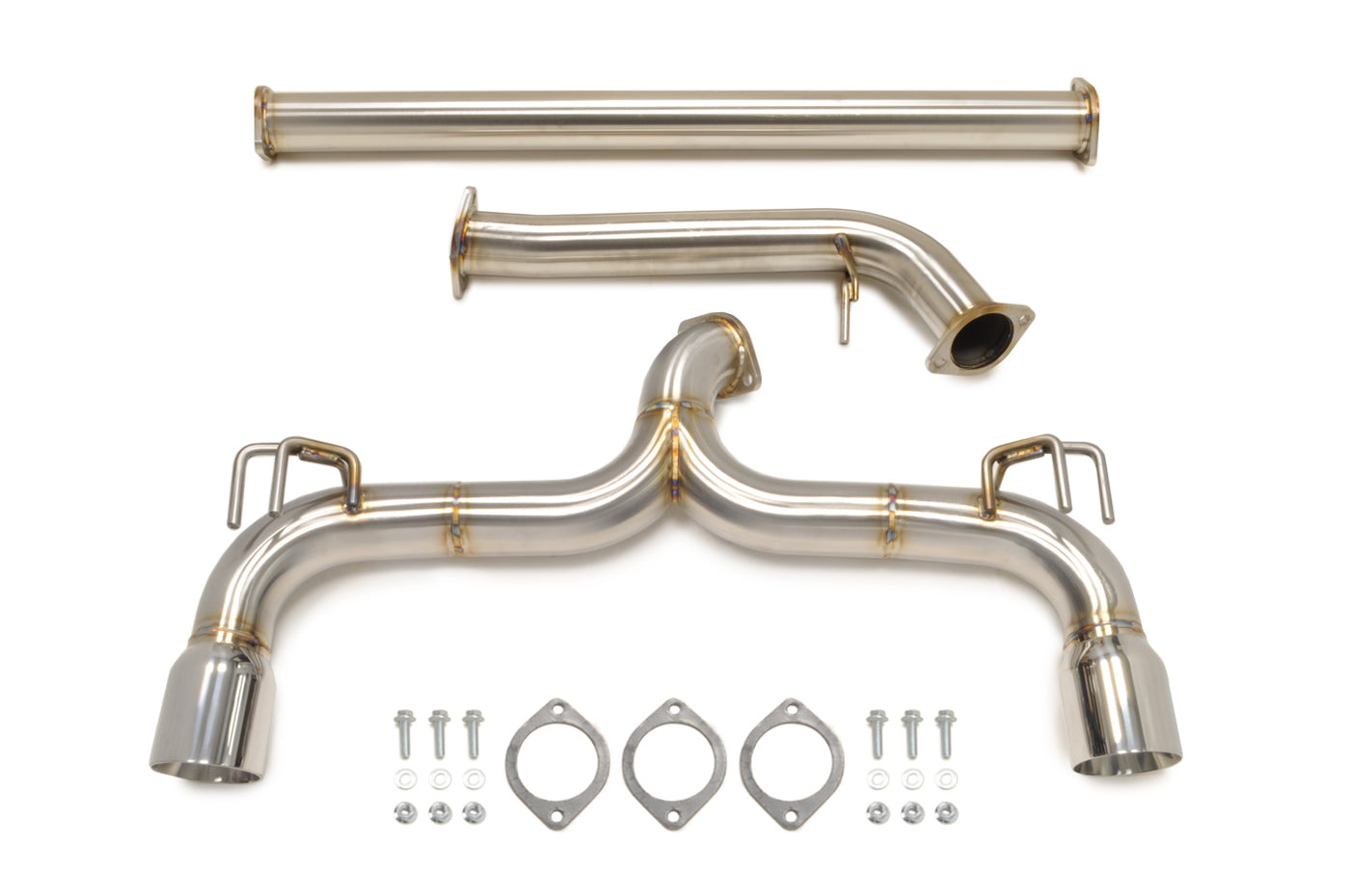 エクソザSTM STM Evo X Stainless Cat-Back Dual Exit Exhaust (No Muffler)