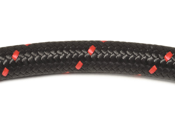 Vibrant 11958R - 8 An Two-Tone Black/Red Nylon Braided Flex Hose (2 Foot - Roll)