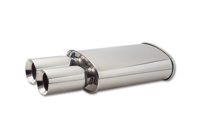 Vibrant Stainless Polished Muffler with Dual Round Tips
