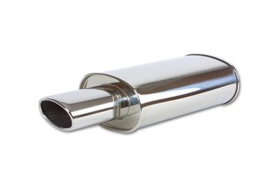 Vibrant Stainless Polished Muffler with Single Oval Tip