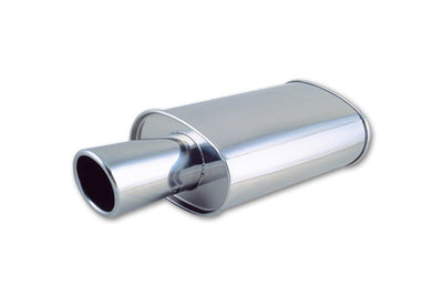 Vibrant Stainless Polished Muffler with Single Round Tip
